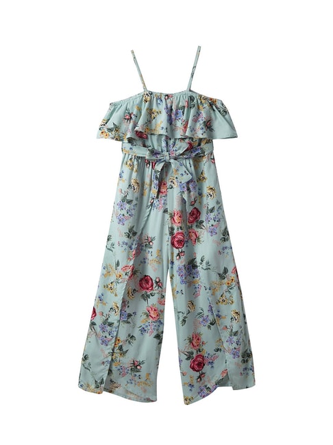 Miss Selfridge Premium embellished floral wide leg jumpsuit in ivory | ASOS