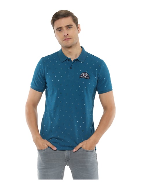 Buy Louis Philippe Sport Blue Cotton Polo T-Shirt for Men Online @ Tata CLiQ