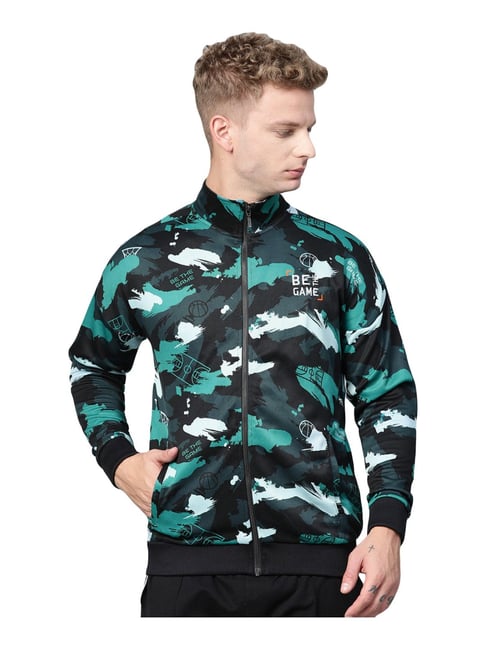 Buy ALCIS Sea Blue Regular Fit Camouflage Sports Jacket for Mens