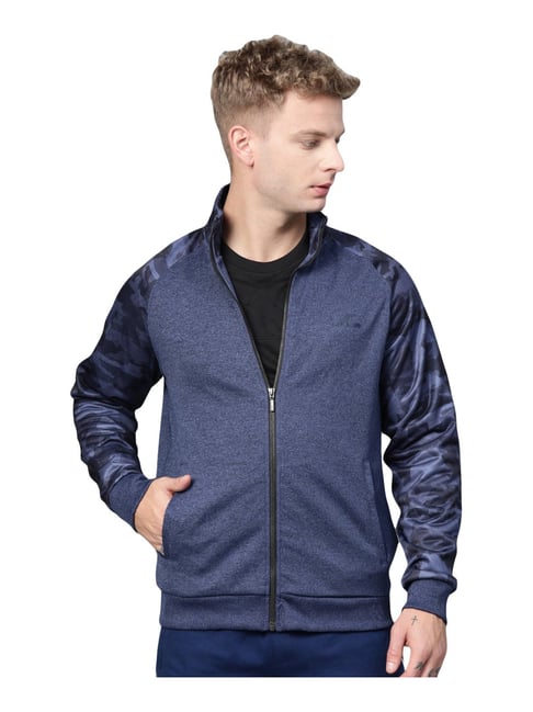 Buy ALCIS Navy Regular Fit Camouflage Sports Jacket for Mens