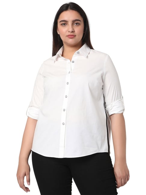Vero Moda Snow White Cotton Shirt Price in India