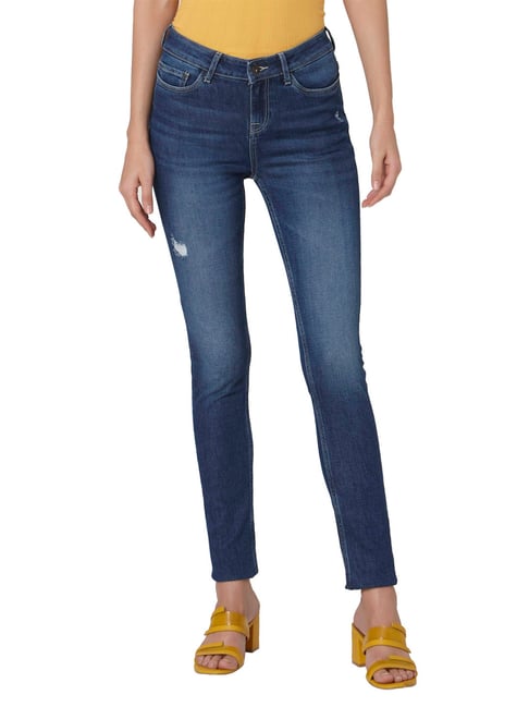 Vero Moda Dark Blue Distressed Jeans