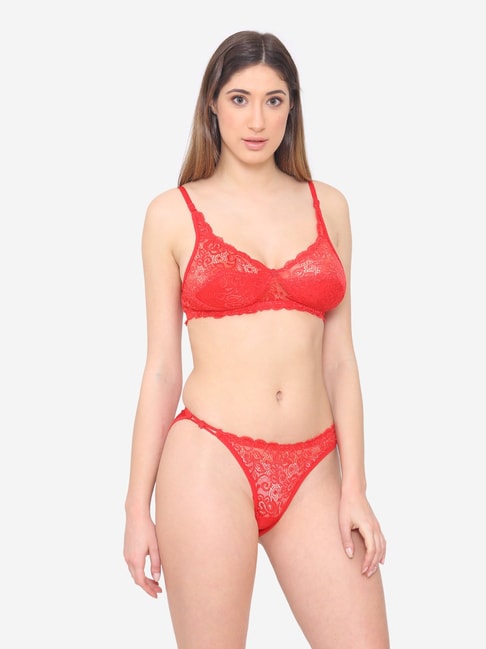 N-Gal Red Lace Bra & Panty Set