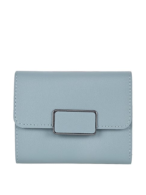 Apsis Blue Solid Tri-Fold Wallet for Women