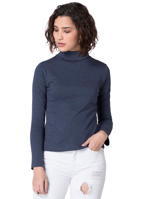 Buy Navy Blue Tops for Women by FABALLEY Online