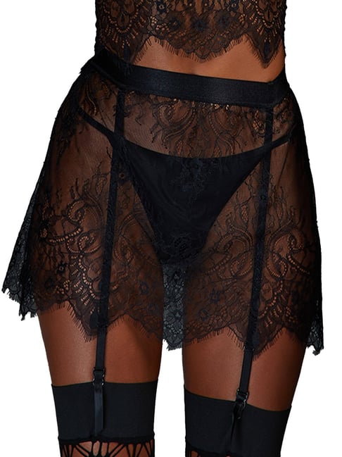 Black lace garter belt clearance skirt