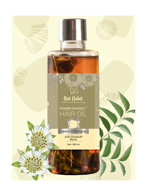 Nat Habit Neem Bhringraj Summer Hair Oil Anti Dandruff Blend - 200 ml