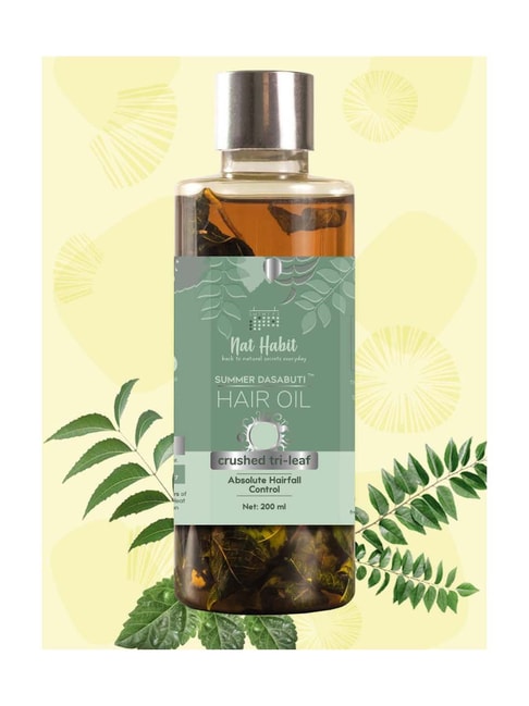 Neem Bhringraj 100 Natural Ayurvedic Herbal Hair Oil for Dandruff   AntiDandruff Winter Hair Oil  Nat Habit