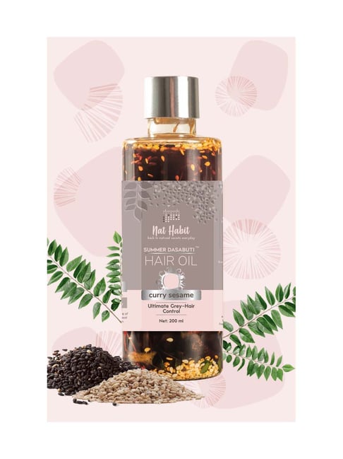 Nat Habit Curry Sesame Summer Hair Oil Grey Hair Control - 200 ml