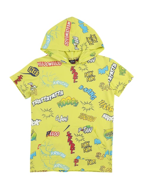 Gini & Jony Kids Yellow Printed T-Shirt