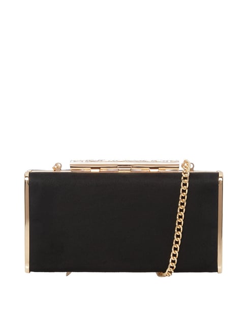 Dune London Bright Black Synthetic Clutch