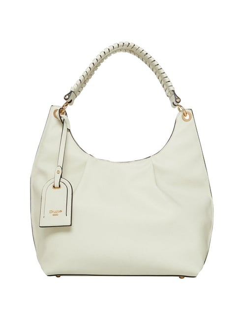 Dune London Derry White Solid Medium Tote Handbag Price in India