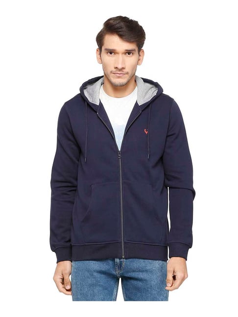 Allen Solly Navy Full Sleeves Solid Hoodie-picture-32