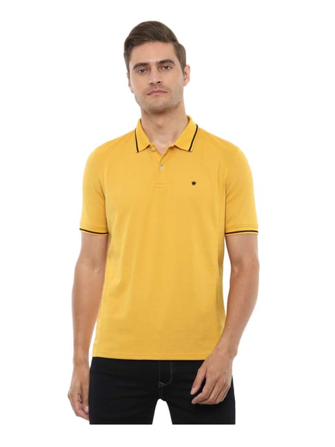 Buy Louis Philippe Jeans Yellow Cotton Slim Fit Printed Polo T-Shirt for  Mens Online @ Tata CLiQ