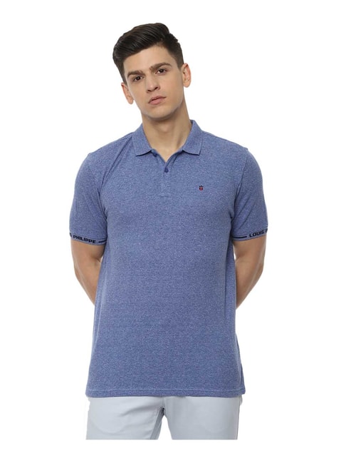Buy LOUIS PHILIPPE SPORTS Light Blue Mens Solid Polo T-Shirt