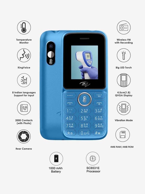 Buy Itel IT2192T 4 MB (Light Blue) 4 MB RAM, Dual SIM 2G Online At Best ...