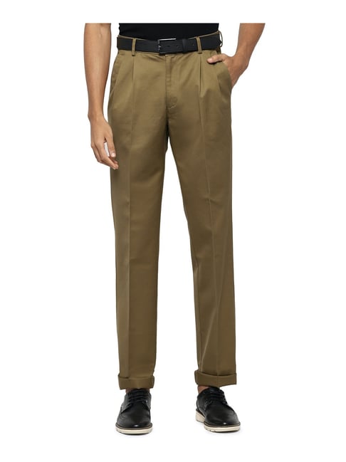 Buy Men Cream Comfort Fit Solid Formal Trousers Online - 294184 | Allen  Solly
