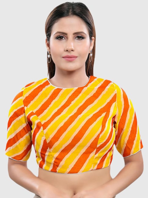 Salwar Studio Yellow Striped Blouse