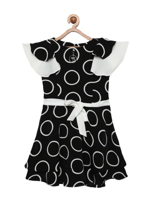 Tiny Girl Kids Black Floral Print Dress