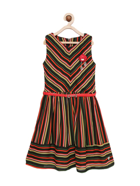 Tiny Girl Kids Black Striped Dress