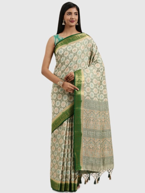 Mimosa Multicolor Printed Saree With Blouse Price in India