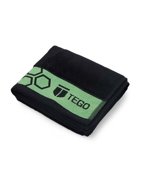 TEGO Jet Black & Green Antimicrobial Sports Towel-TEGO-Footwear-TATA CLIQ