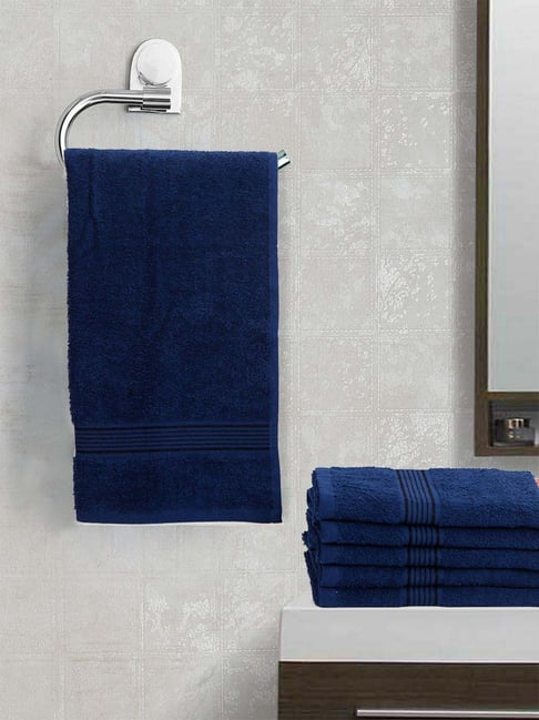 bianca LORENA 100% Cotton Super-Soft Terry Towels -6pc Hand Towel (d`ross) solid-navy blue-picture-11