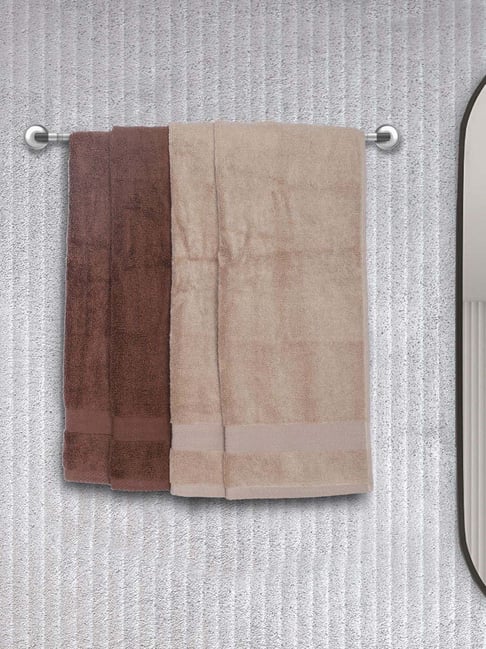 Bianca Paradiso Beige & Brown 100% Cotton 500 GSM Hand Towels - Set of 4-picture-48