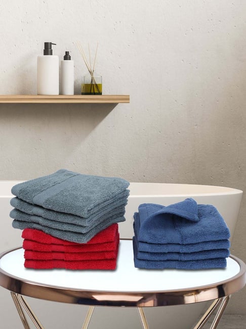 Bianca Paradiso Multicolor 100% Cotton 500 GSM Face Cloths - Set of 12-picture-17