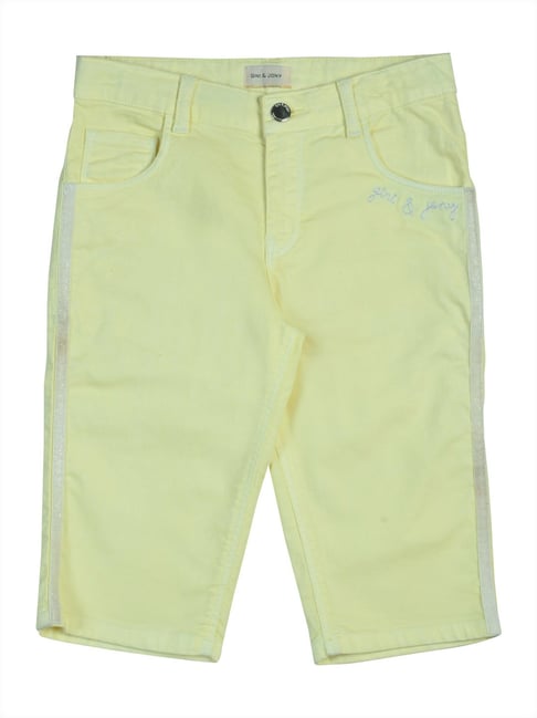 Gini & Jony Kids Yellow Solid Shorts