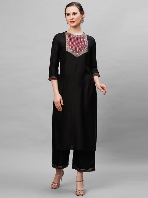 Indo Era Black Kurta & Palazzo Set Price in India