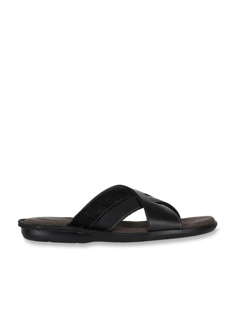 Clarks Men's Black Cross Strap Sandals