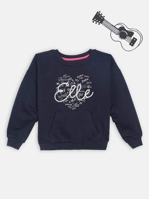 Elle Kids Navy Logo Print Sweatshirt-picture-27