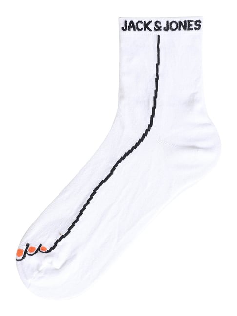 Jack & Jones White & Black Printed Socks