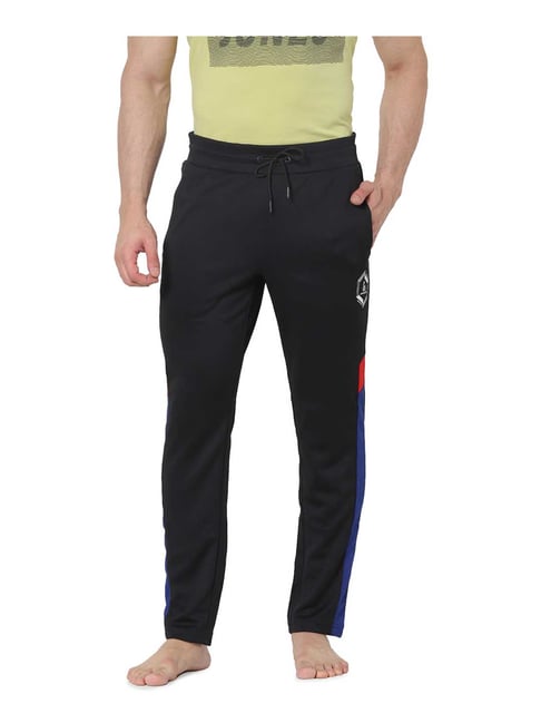 Jack & Jones Black Solid Cotton Track Pants