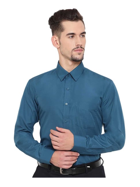 English Navy Blue Slim Fit Shirt-picture-10