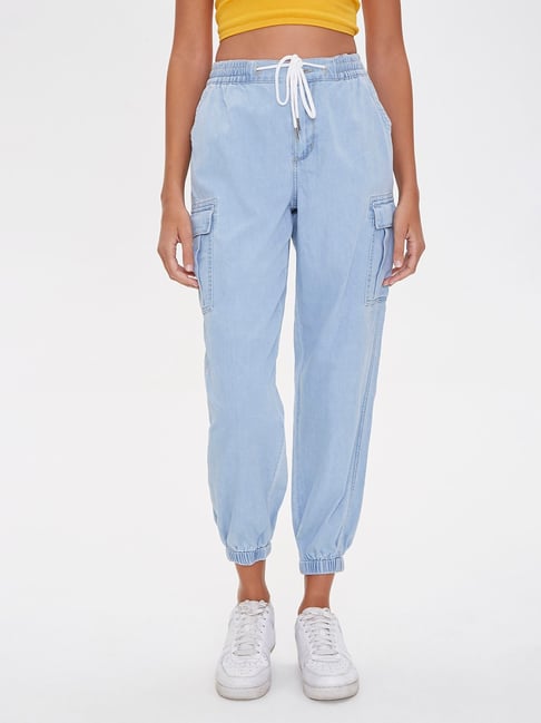 Denim joggers sale womens forever 21