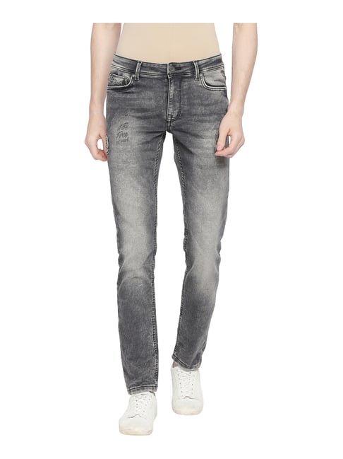 Buy Being Human Grey Skinny Fit Heavily Washed Jeans for Men's