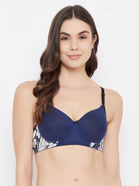 Buy Clovia Navy Non Wired Padded T-Shirt Bra for Women Online @ Tata CLiQ