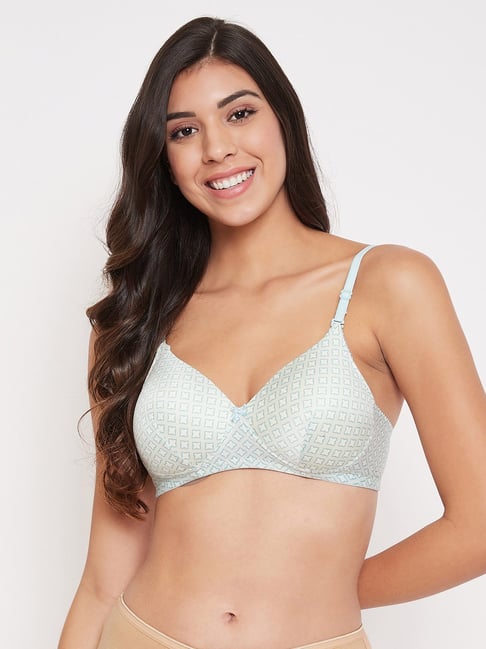 Clovia Sage Green Non Wired Padded T-Shirt Bra