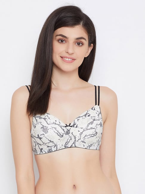 Buy Clovia White Printed Non Padded Bra for Women Online @ Tata CLiQ