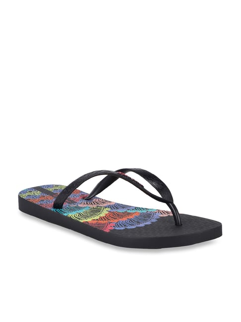 Ipanema Women's Trendy Black & Purple Flip Flops