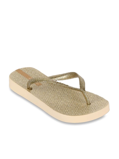 Ipanema Women's Glitter Fem Golden Flip Flops