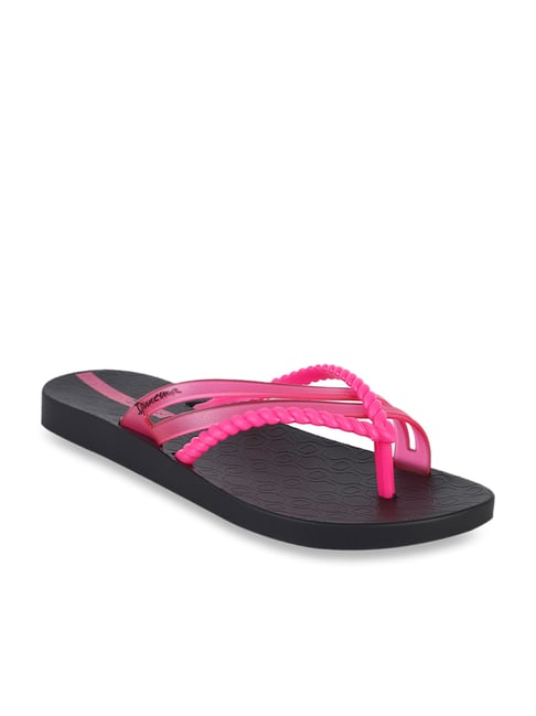 Ipanema Women's Like Pink & Black Flip Flops