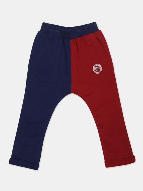 U S Polo Assn U.S. Polo Assn. Kids Red & Navy Solid Track Pants