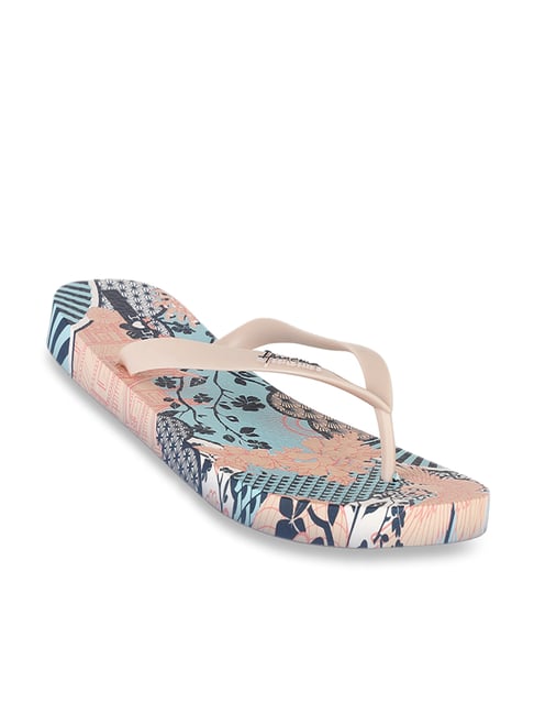 Ipanema Women's Mari Fem Beige & Blue Flip Flops