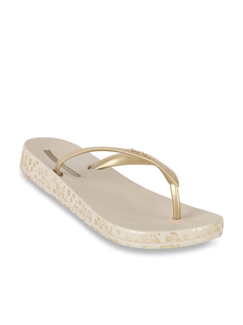 Ipanema Women's Anatomica Soft Fem Golden & Beige Flip Flops