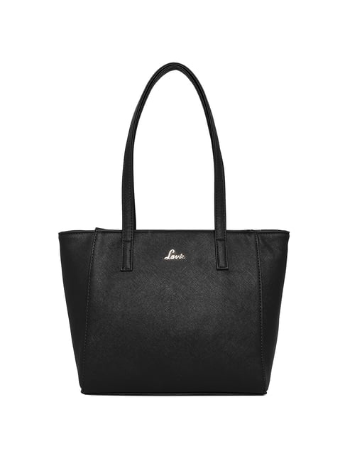 Lavie Tula Black Solid Medium Tote Handbag Price in India