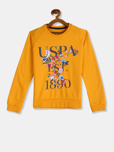 U S Polo Assn U.S. Polo Assn. Kids Yellow Printed Sweatshirt