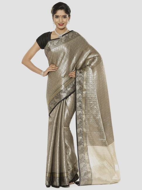 Buy Banarasi Silk Works Green Silk Woven Saree With Unstitched Blouse for  Women Online @ Tata CLiQ